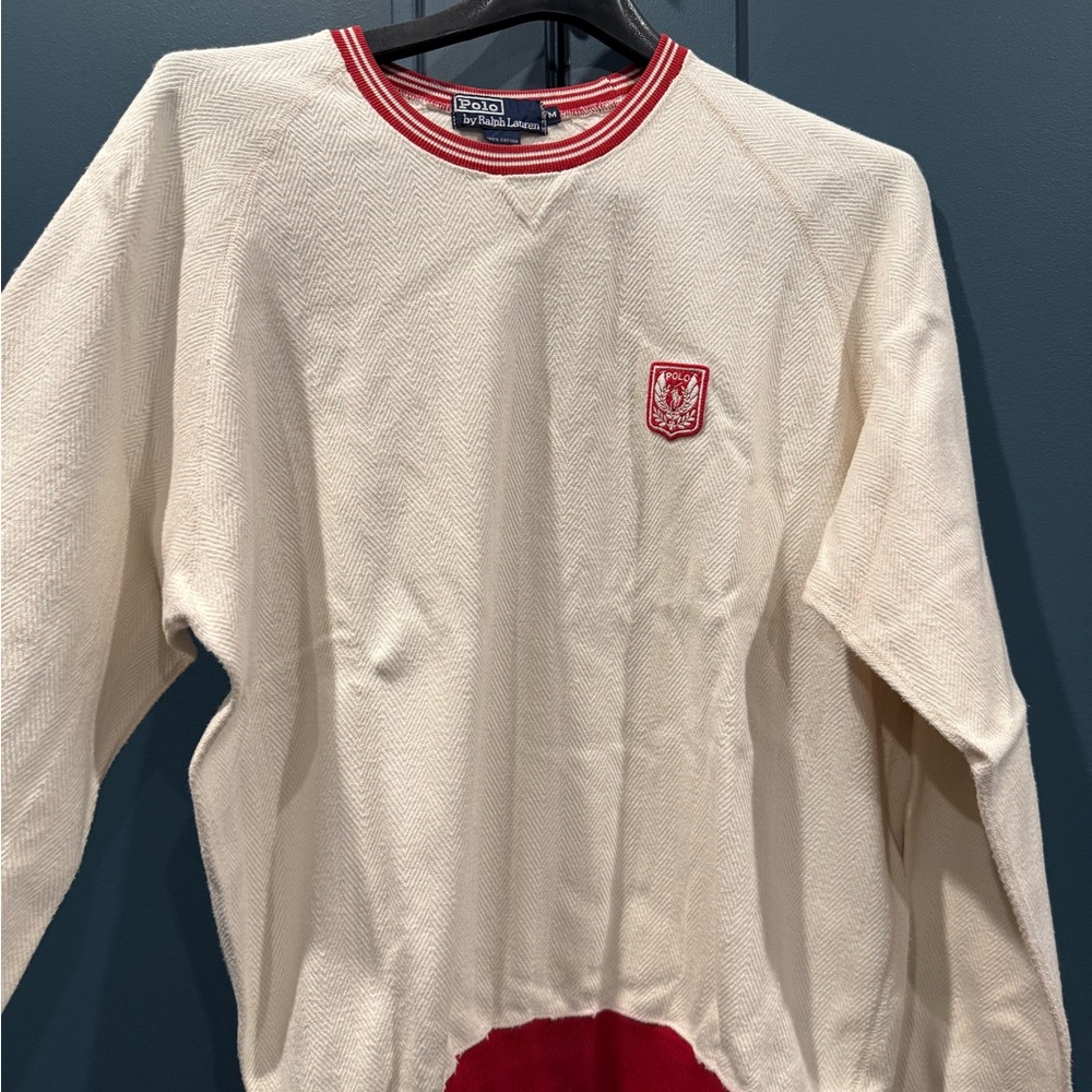 Ralph Lauren Cream and Red Cotton Top